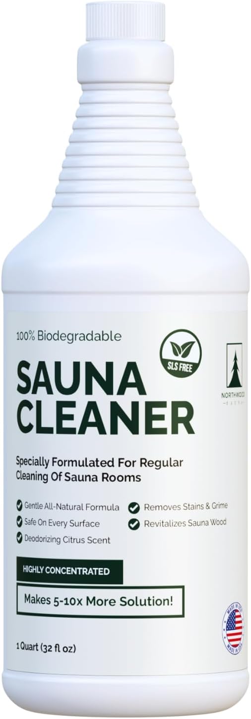 Sauna-safe cleaning spray for wood cabin